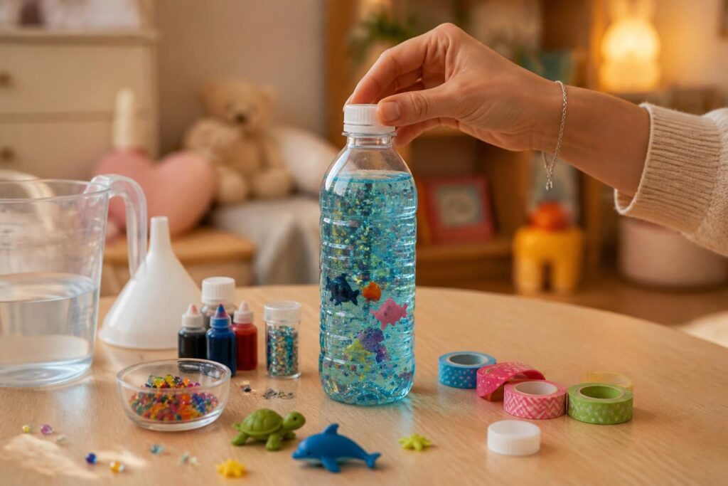 découvrez comment fabriquer une bouteille sensorielle diy pour bébé et enfant, une activité ludique et éducative pour stimuler leurs sens et favoriser leur développement.
