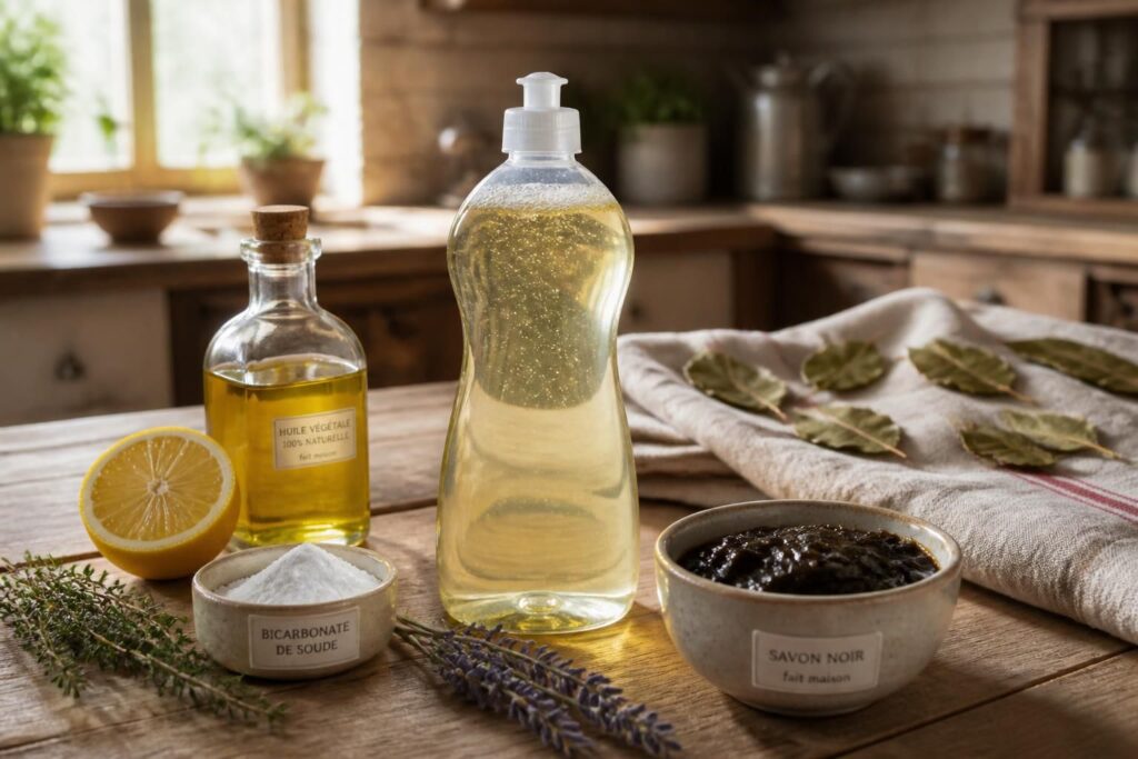 découvrez une recette traditionnelle pour un liquide vaisselle maison efficace à base de savon noir, écologique et économique, idéal pour une vaisselle propre et respectueuse de l'environnement.