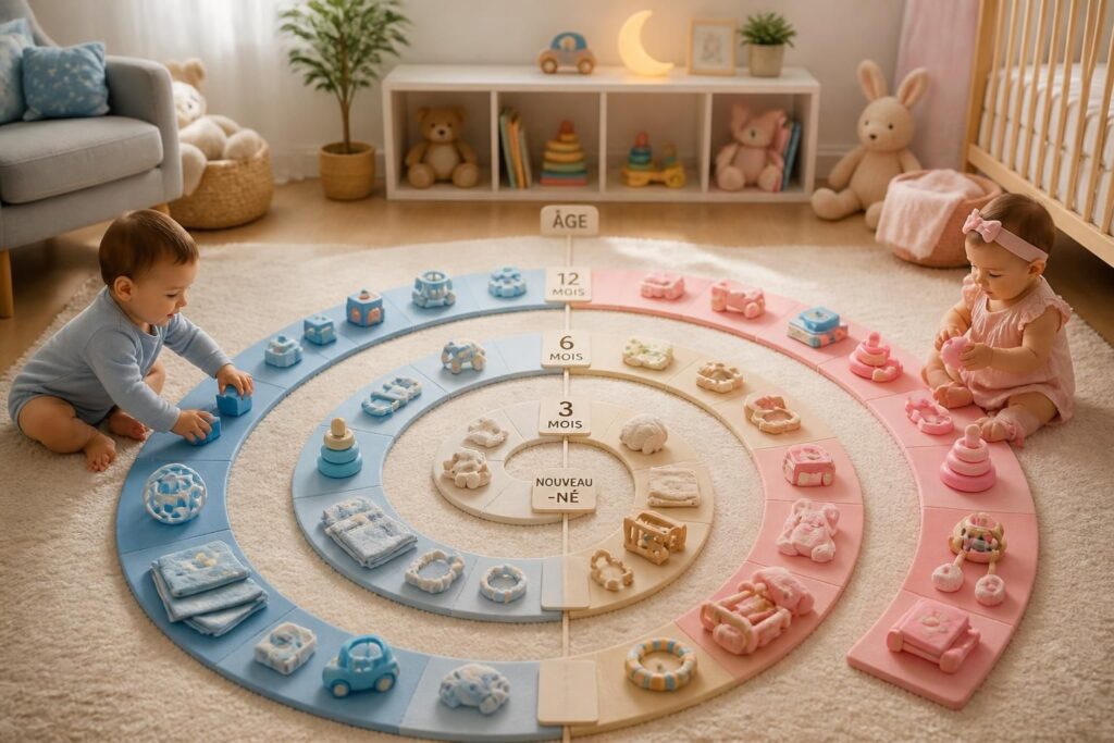 découvrez comment choisir la spirale d’activité idéale pour bébé en fonction de son sexe et de son âge afin de stimuler son développement et éveiller ses sens.