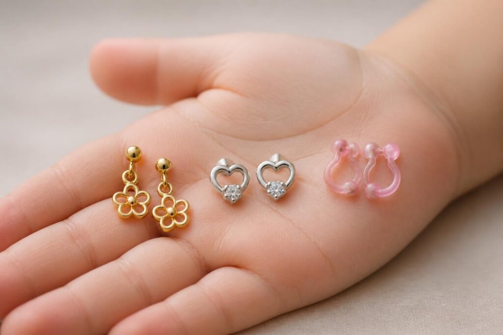 découvrez comment choisir la boucle d'oreille idéale pour enfant : or, argent ou modèles sans trou, pour allier confort et style en toute sécurité.